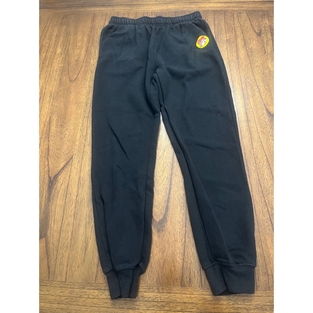 Buc-ee's Mens Medium Black Fleece Jogger Sweatpants Beaver Logo Graphic Pants